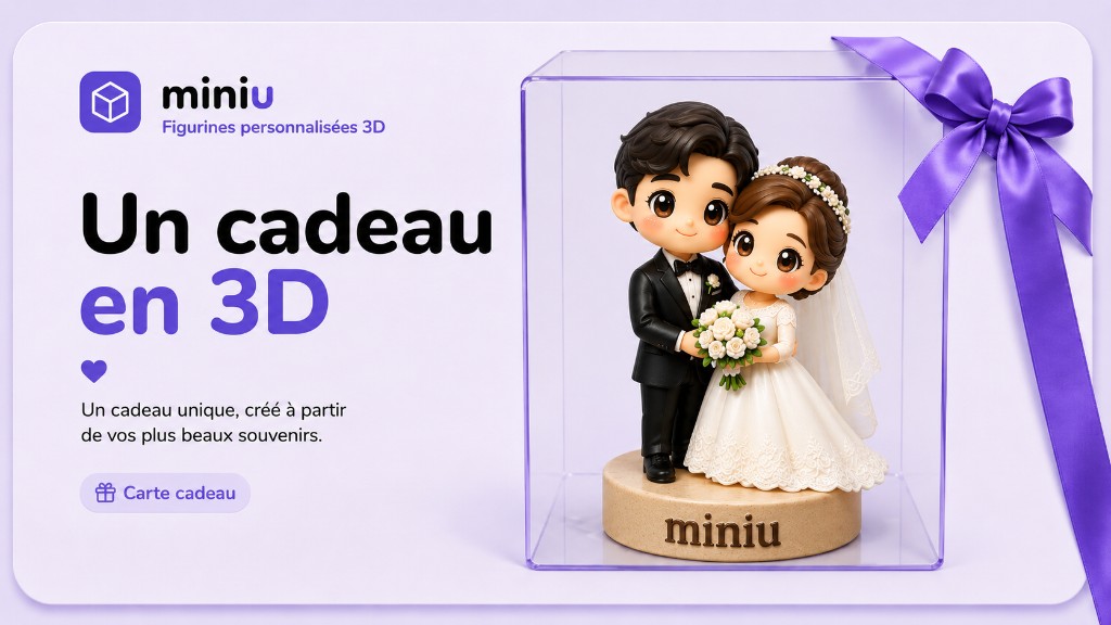 Aperçu d’une carte cadeau Miniu pour une figurine 3D personnalisée