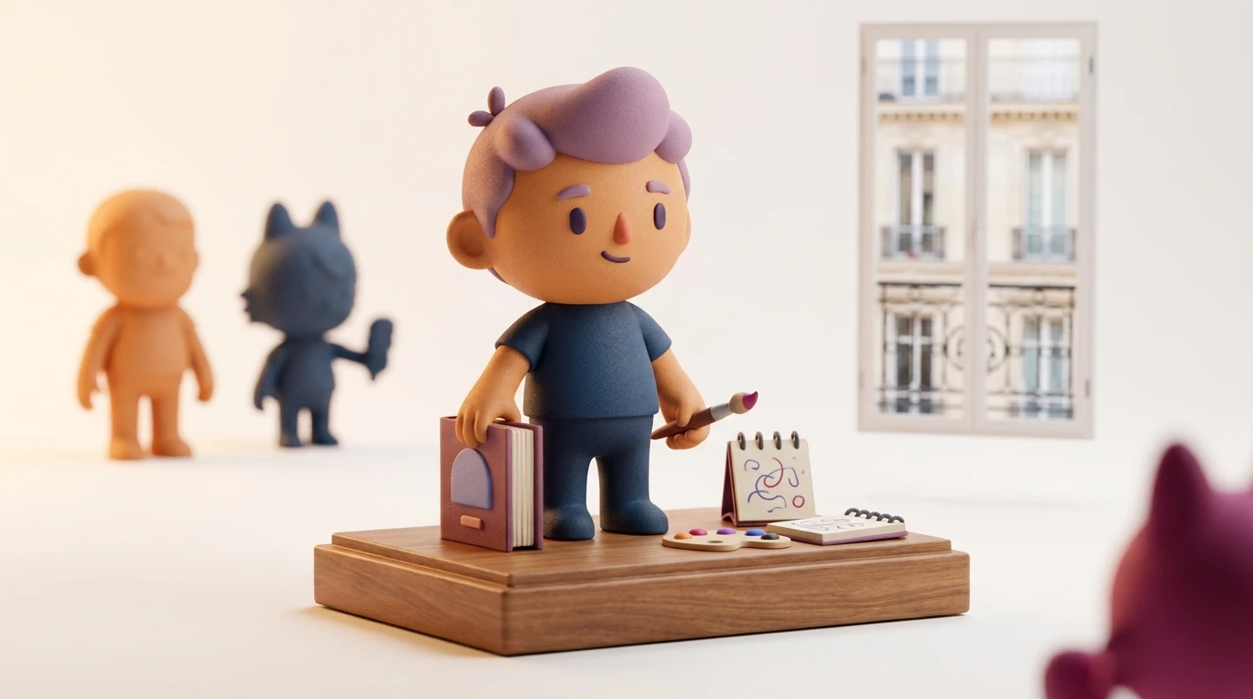 Comparatif entre Bearbrick, Kaws et figurines 3D personnalisées Miniu posés sur une étagère design.