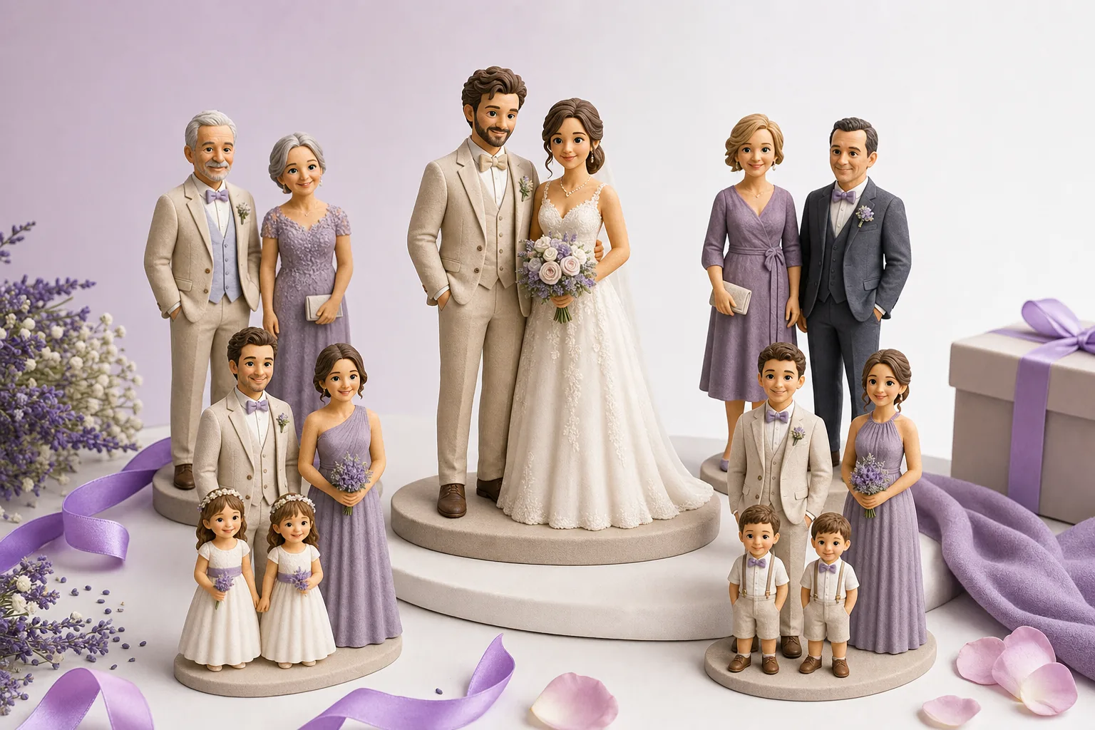 Comparatif de figurines personnalisées pour mariés, cake topper et pack mariage Miniu