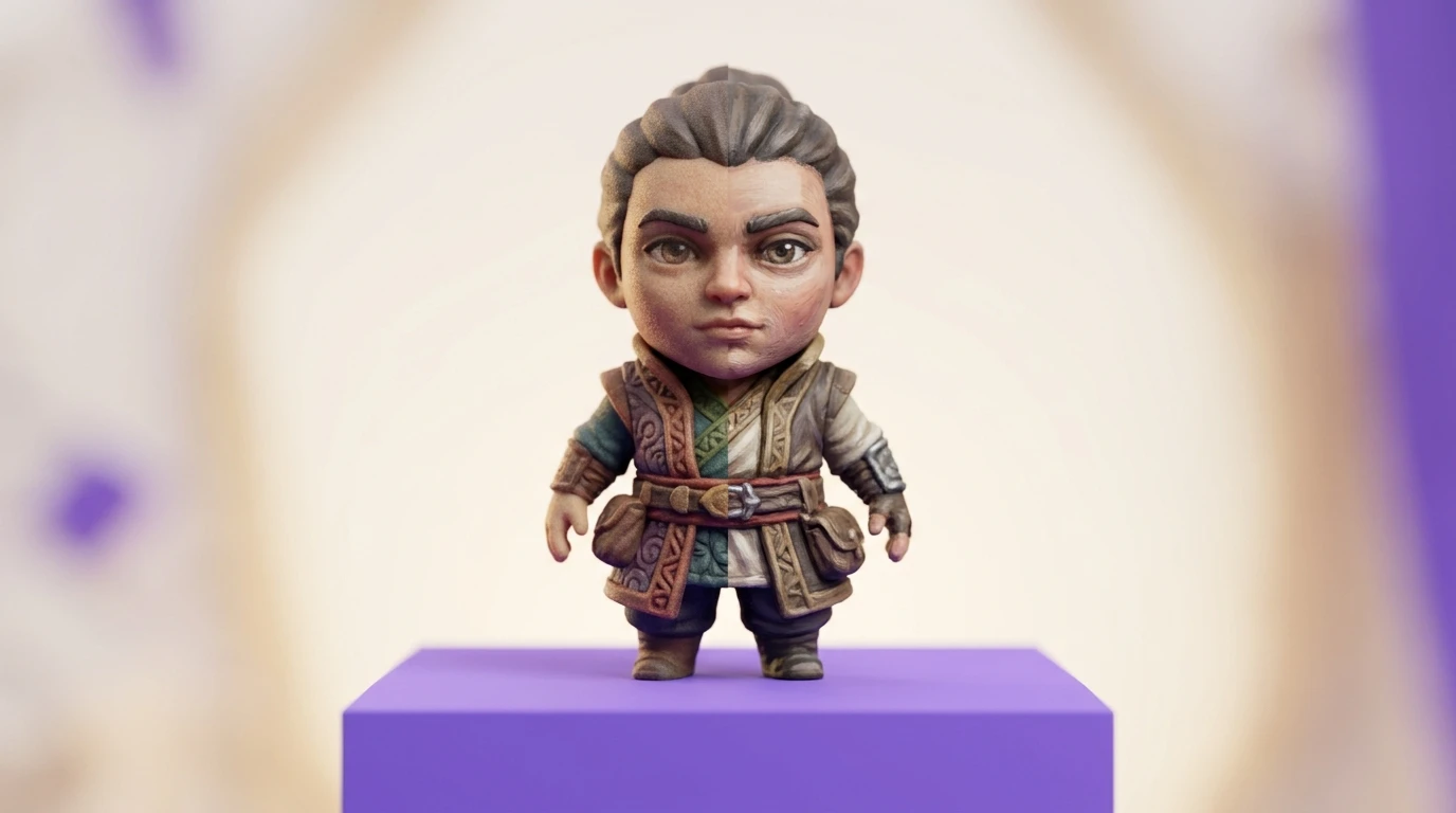 Illustration Miniu pour figurine 3d couleur ou peinte a la main avec figurine en resine mate et rendu premium