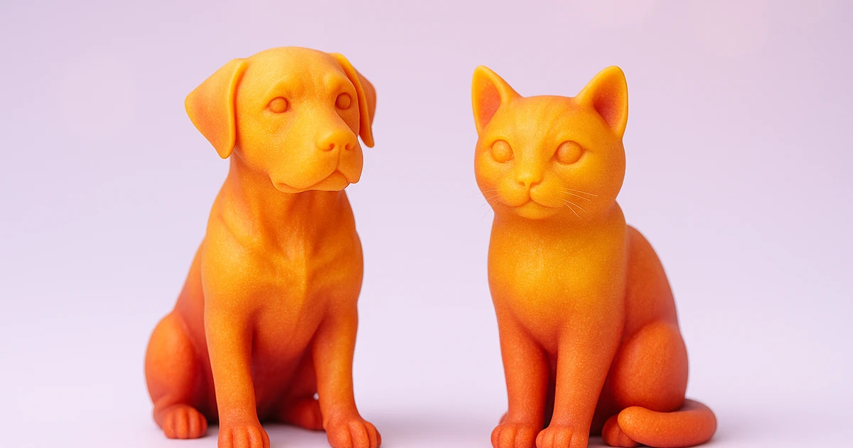 Figurine 3D de chien et chat personnalisée