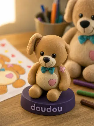 Figurine 3D personnalisee creee a partir d'un dessin d'enfant