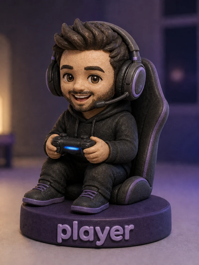 Figurine gaming personnalisée — avatar de joueur ou streamer en 3D | MiniU