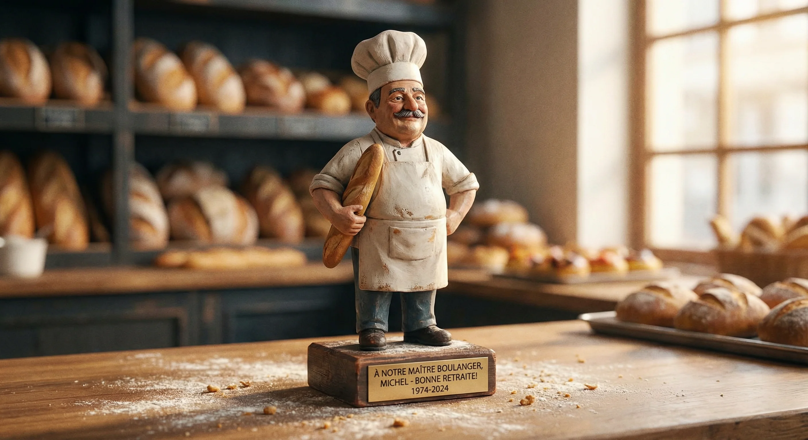 Figurine 3D personnalisée avec socle gravé et accessoires de métier
