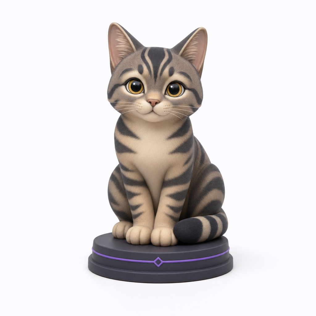 Figurine 3D personnalisée animal — Chat assis 8 cm