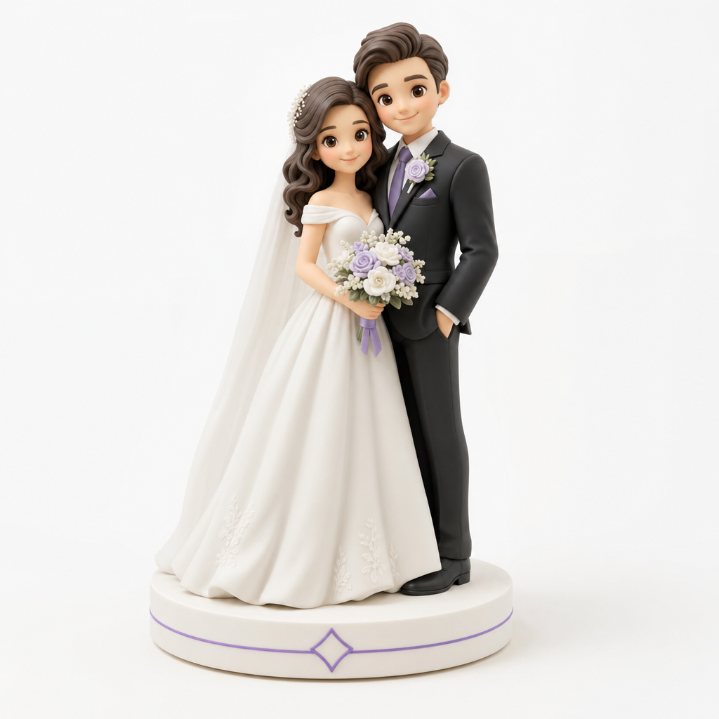 Figurine 3D personnalisée mariage — Cake topper 10 cm | MiniU