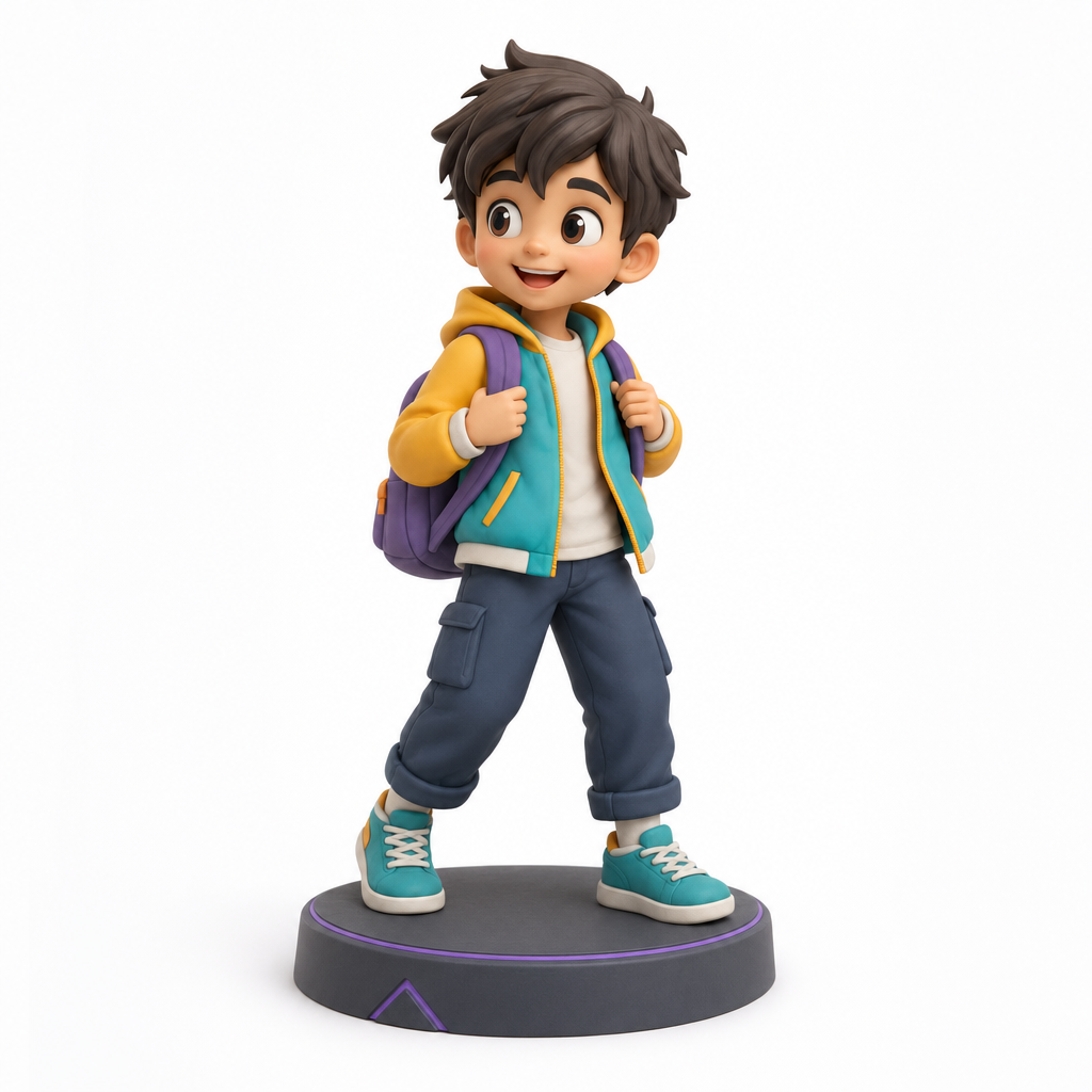Figurine 3D personnalisée enfant — Cartable 7 cm