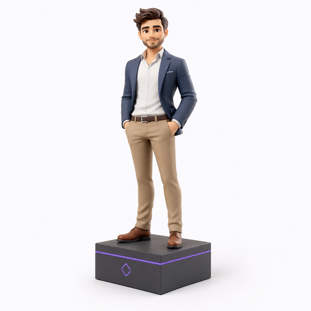 Figurine 3D personnalisée photo — Portrait business 6 cm