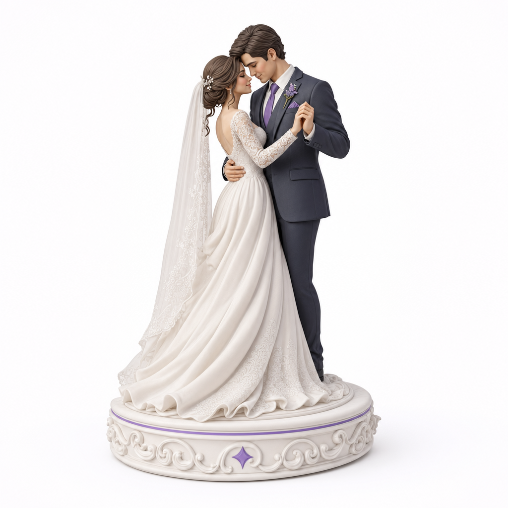Figurine 3D personnalisée mariage — Couple danse 12 cm | MiniU