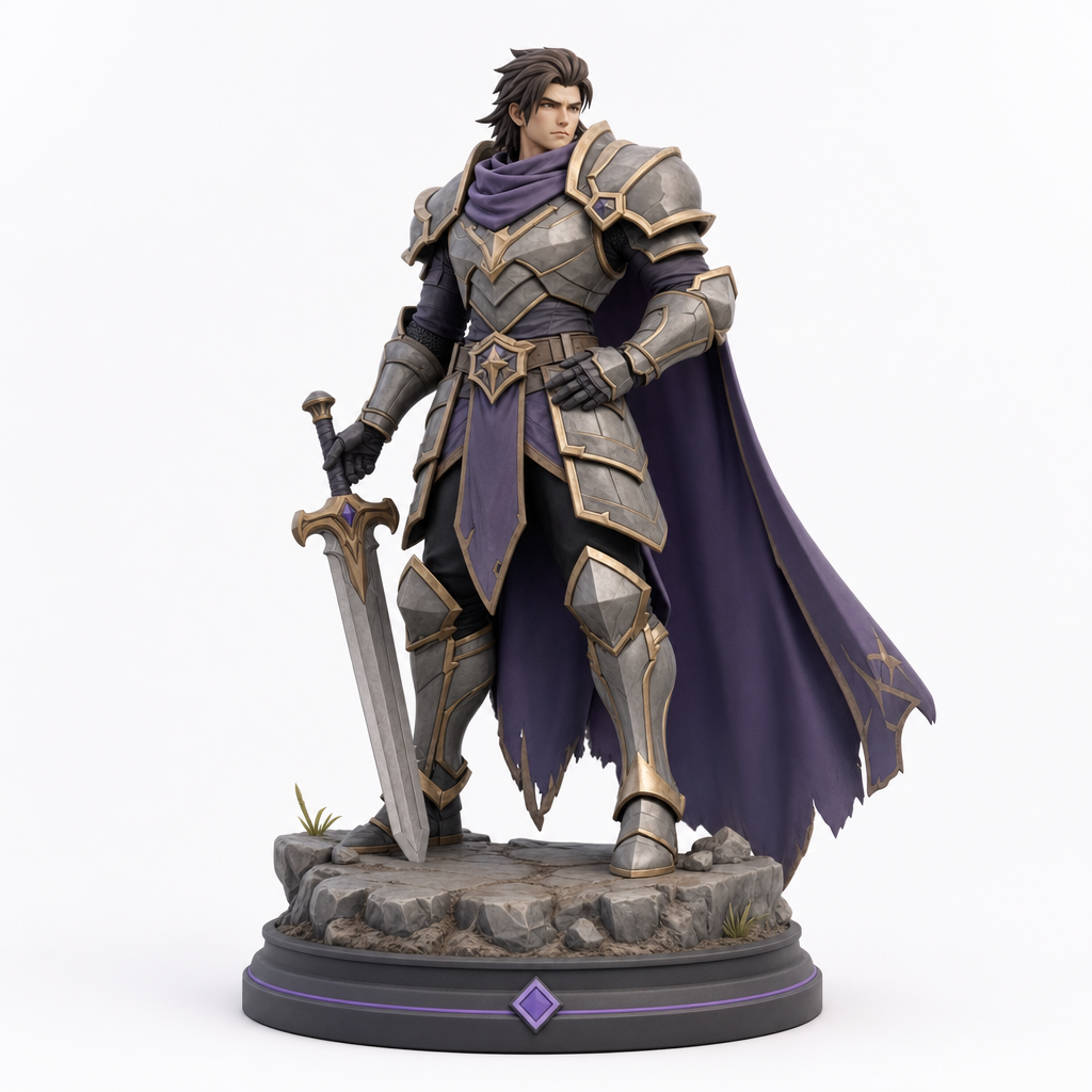 Figurine 3D personnalisée gamer — Chevalier fantasy 10 cm | MiniU