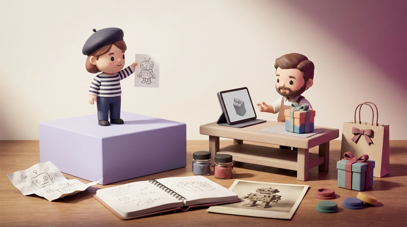 Service d'impression 3D transformant une photo en figurine personnalisée sans fichier 3D préalable