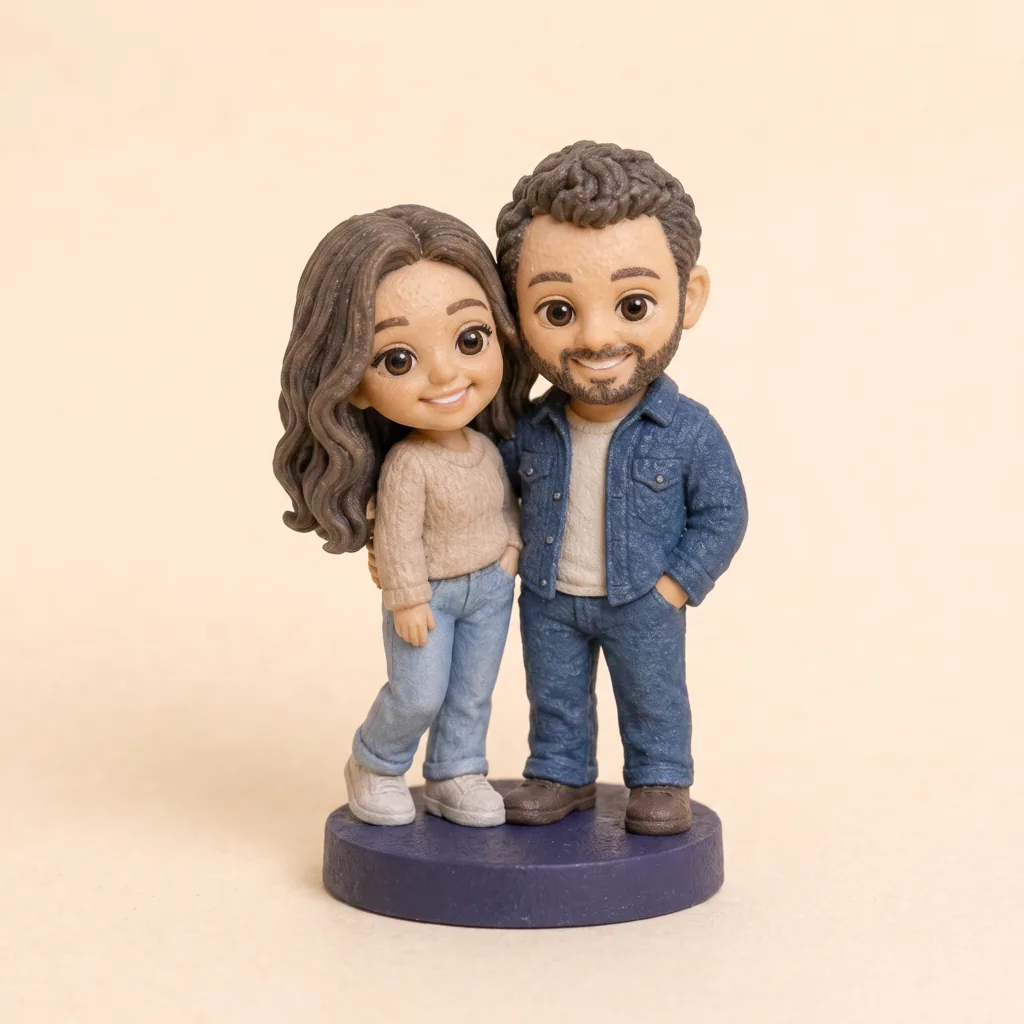 Figurine couple personnalisée — Chibi 4 cm | Miniu