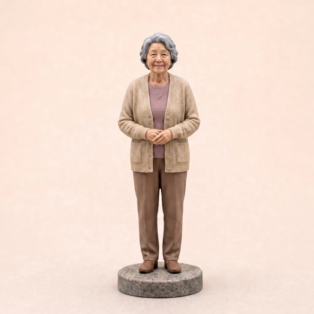 Figurine memorial personnalisée — Réaliste 4 cm