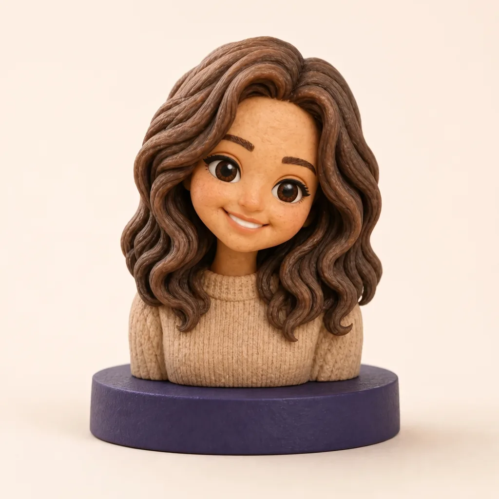 Figurine 1 personne personnalisée — buste Cute 4 cm | Miniu