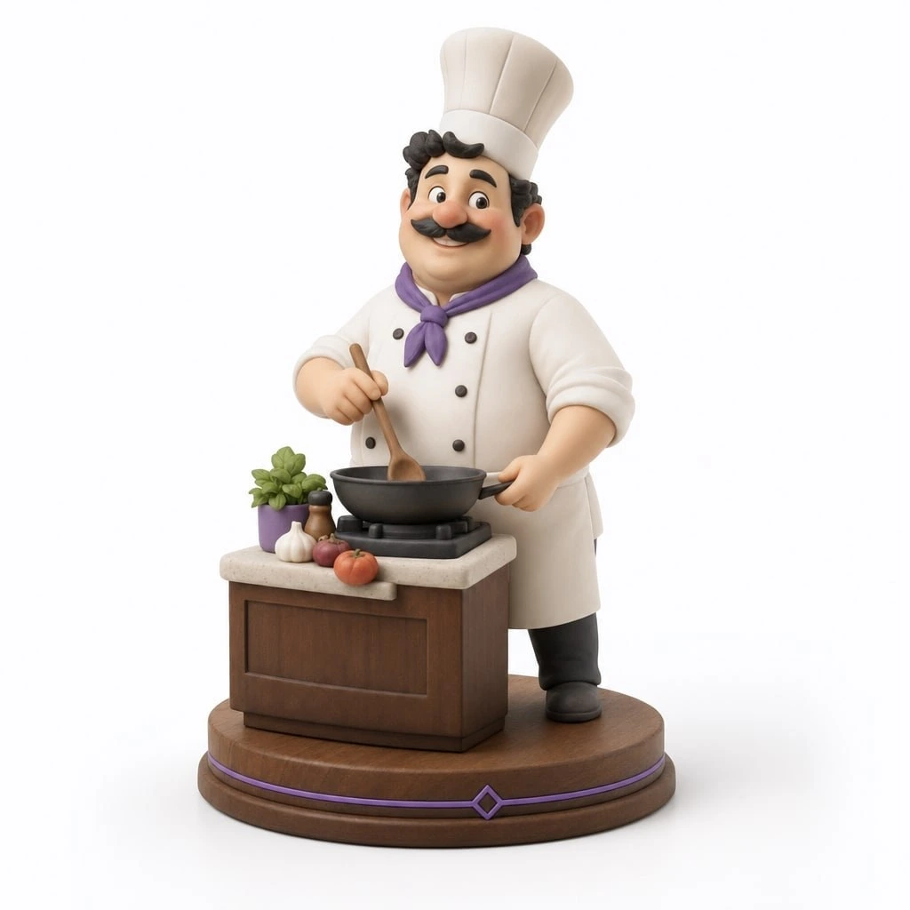 Figurine chef cuisinier personnalisée 9 cm — MiniU