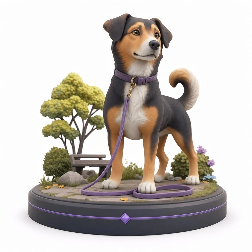 Figurine chien promenade personnalisée 7 cm — MiniU