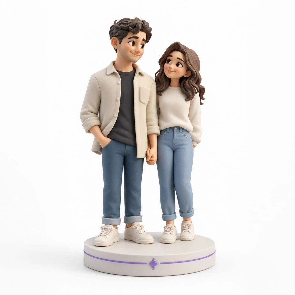 Figurine couple personnalisée mains jointes 6 cm — MiniU