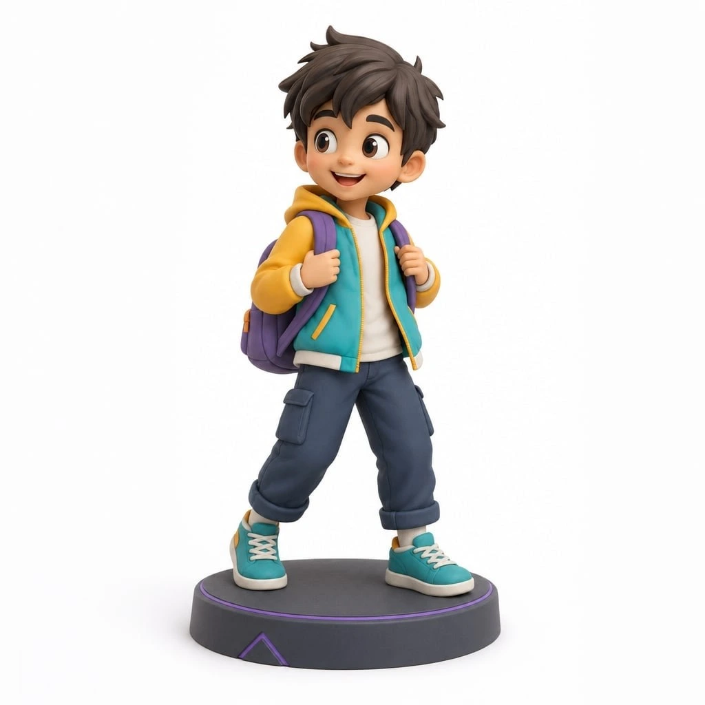 Figurine enfant personnalisée cartable 7 cm — MiniU