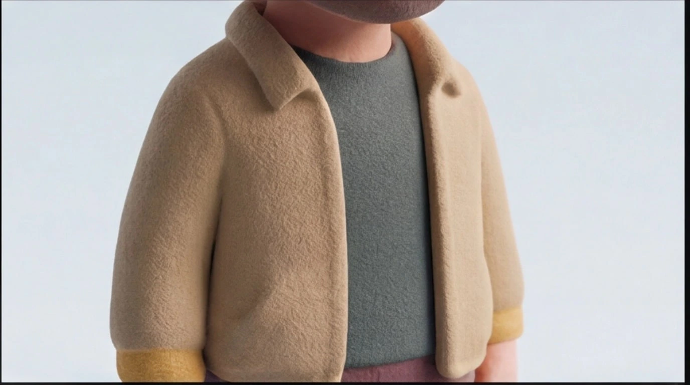 Figurine 3D personnalisee sur mesure 1 sujet 6 cm - Figurine en veste beige - MiniU