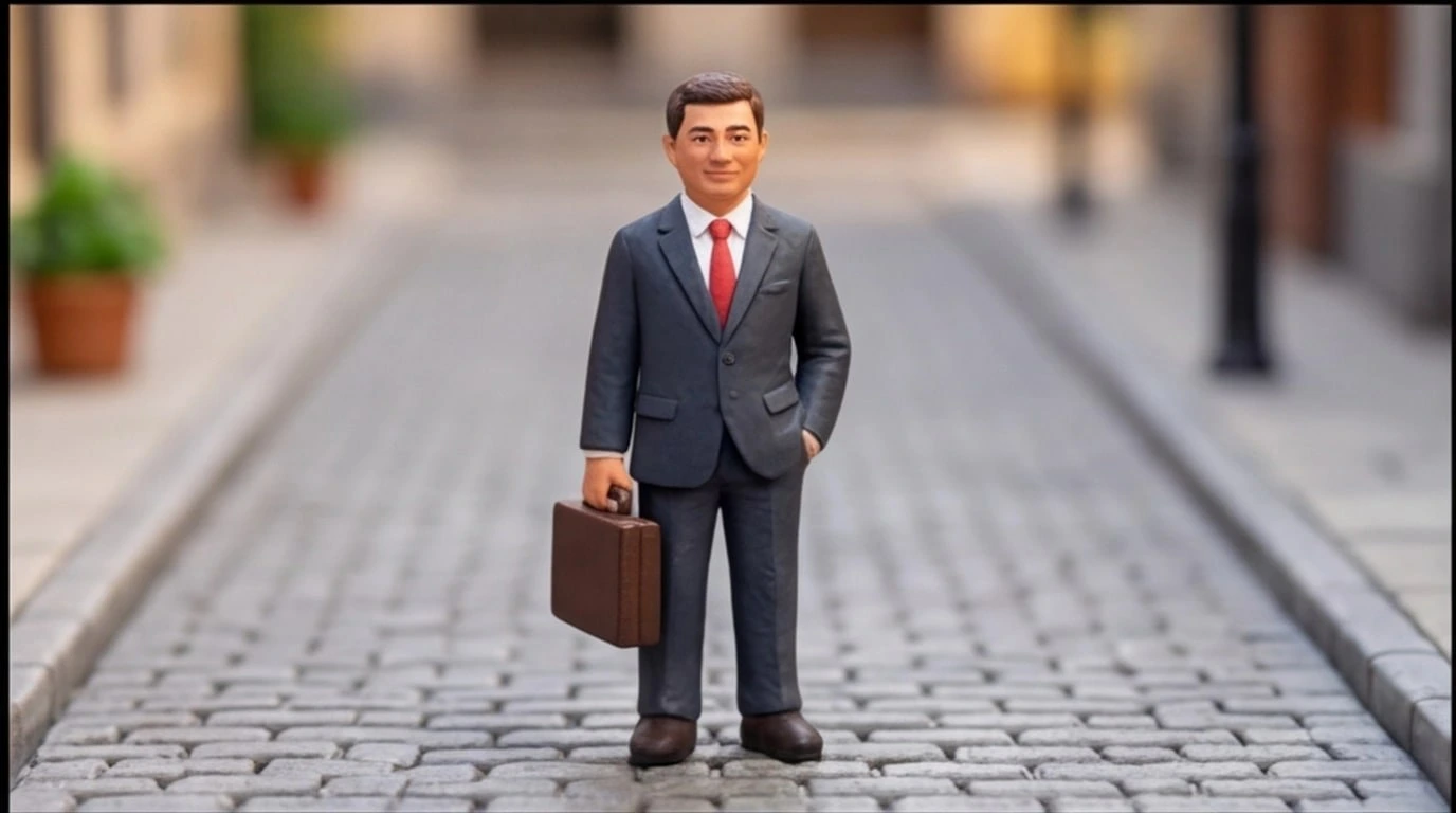 Figurine 3D personnalisee sur mesure 1 sujet 6 cm - Figurine homme d'affaires en costume - MiniU