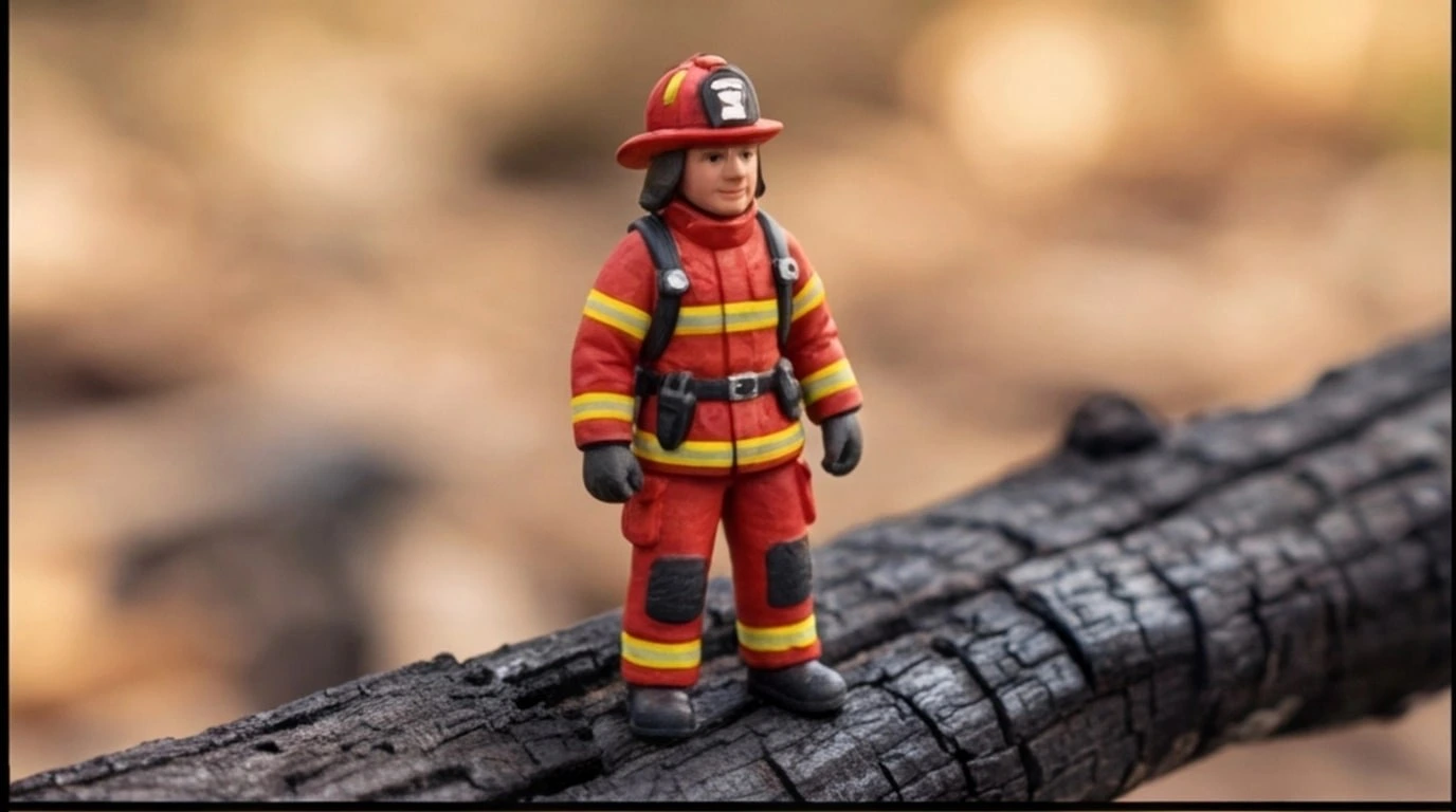 Figurine 3D personnalisee sur mesure 1 sujet 6 cm - Figurine pompier - MiniU - Ref 1REidL