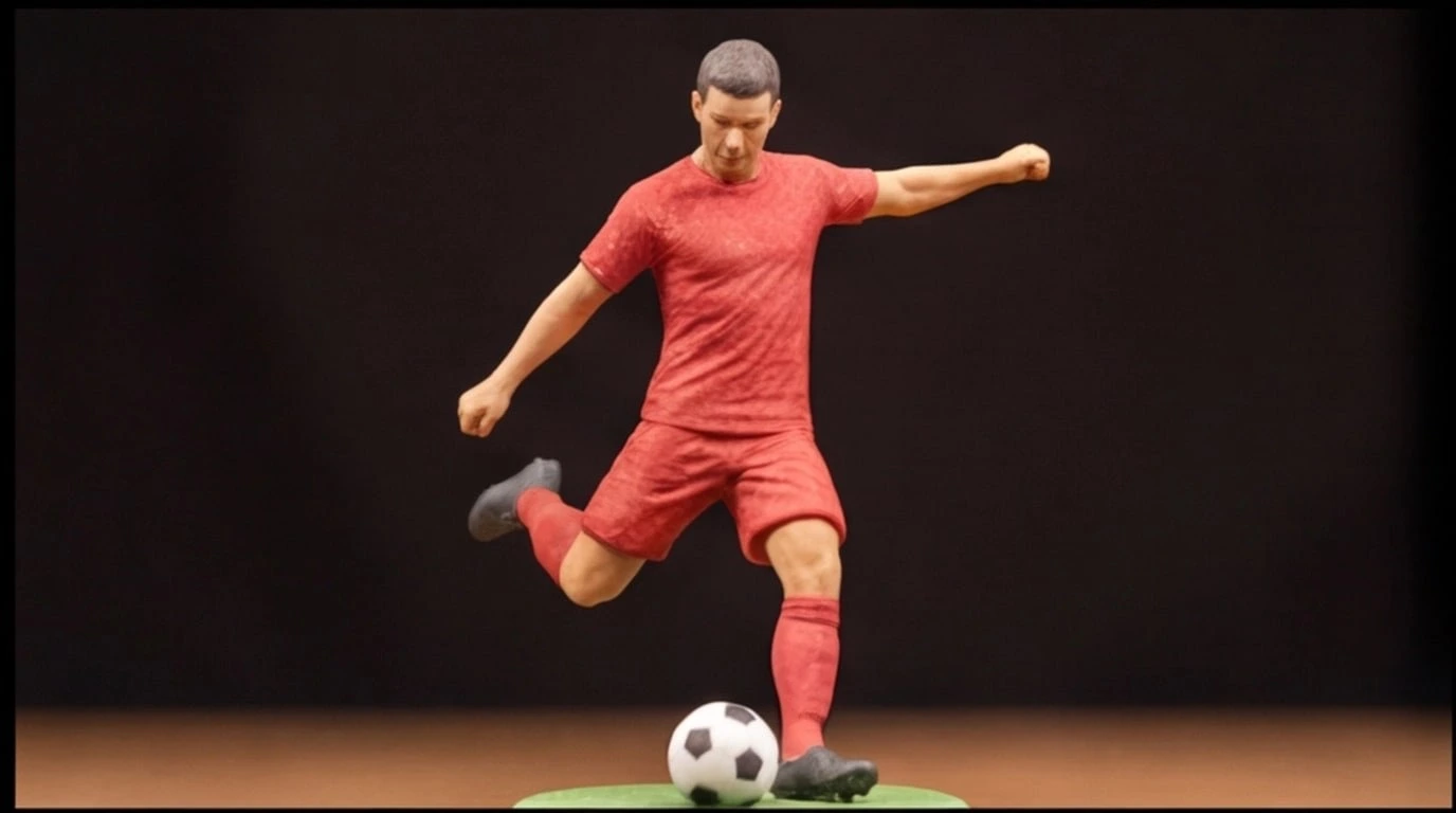 Figurine 3D personnalisee sport 1 sujet 6 cm - Figurine joueur de football rouge - MiniU