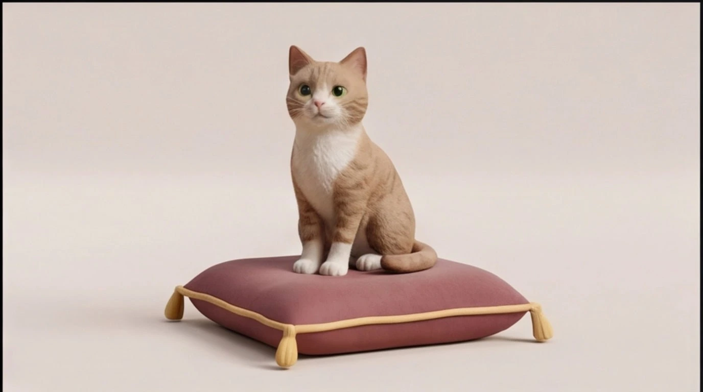 Figurine 3D personnalisee animal de compagnie 1 sujet 6 cm - Figurine Chat sur Coussin - MiniU
