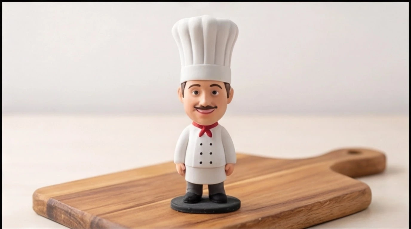 Figurine 3D personnalisee sur mesure 1 sujet 6 cm - Figurine Chef Cuisinier - MiniU
