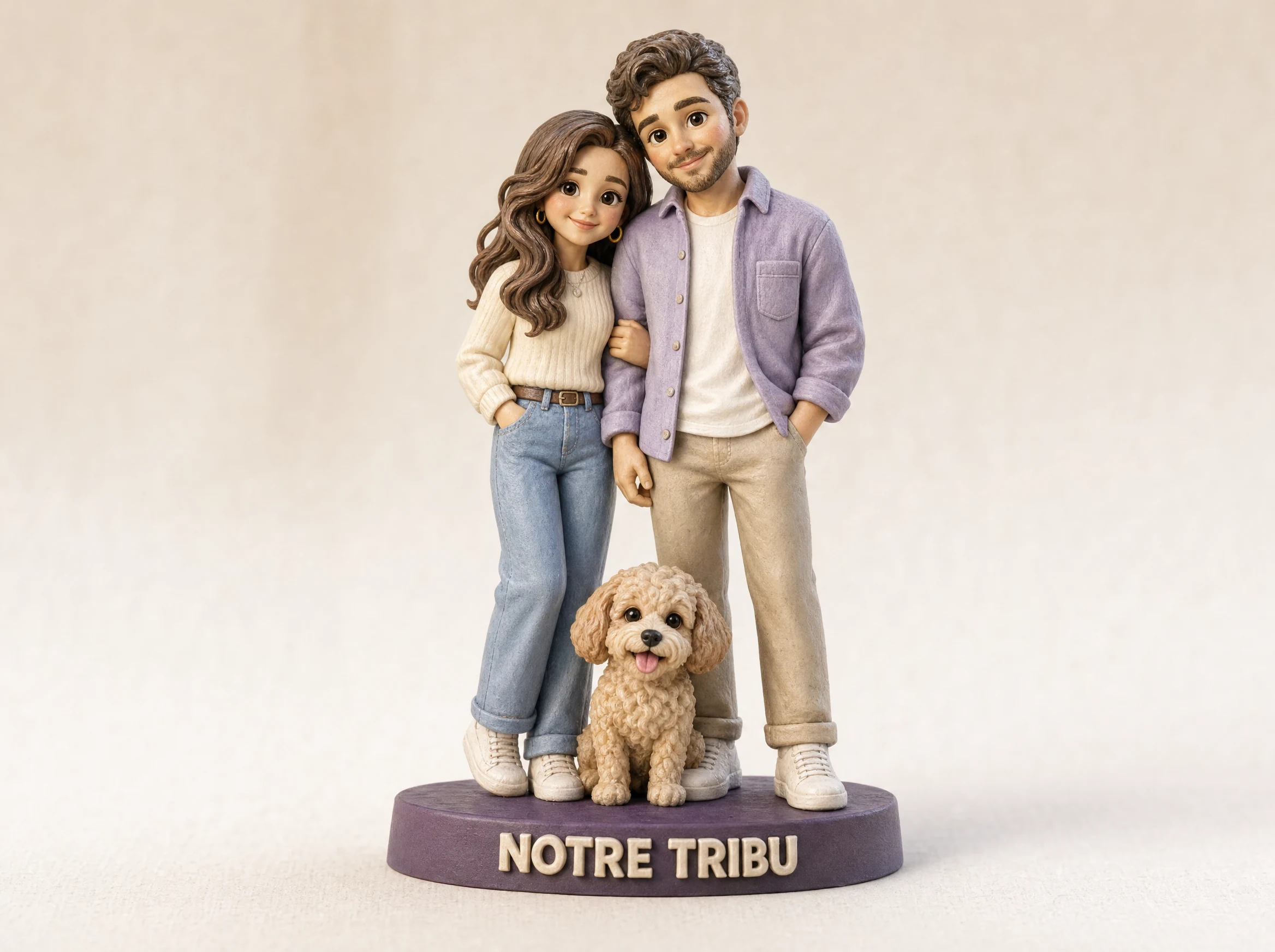 Le trio complice - Figurines Pastel assemblées