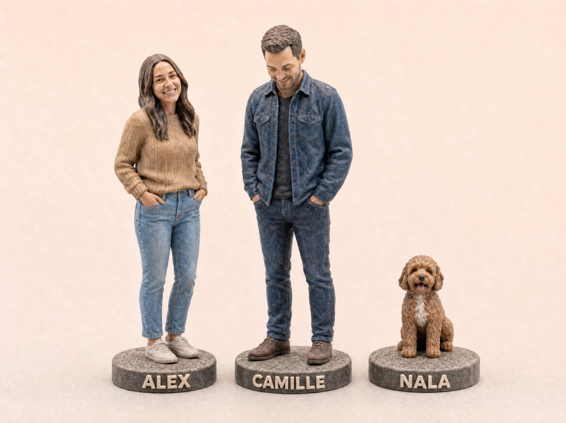 Le trio complice - Figurines réalistes séparées