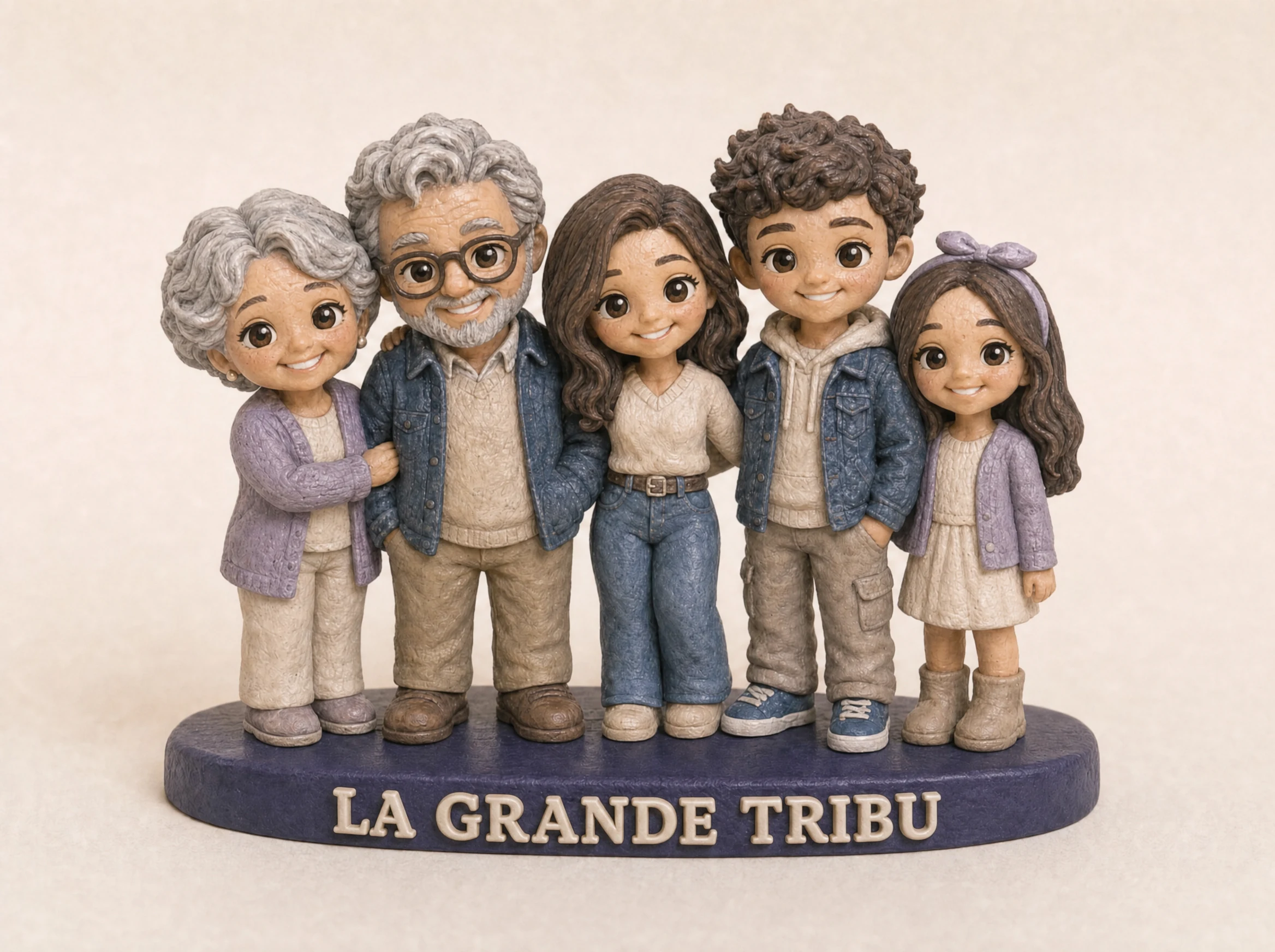La grande famille - Figurine Famille Chibi assemblée