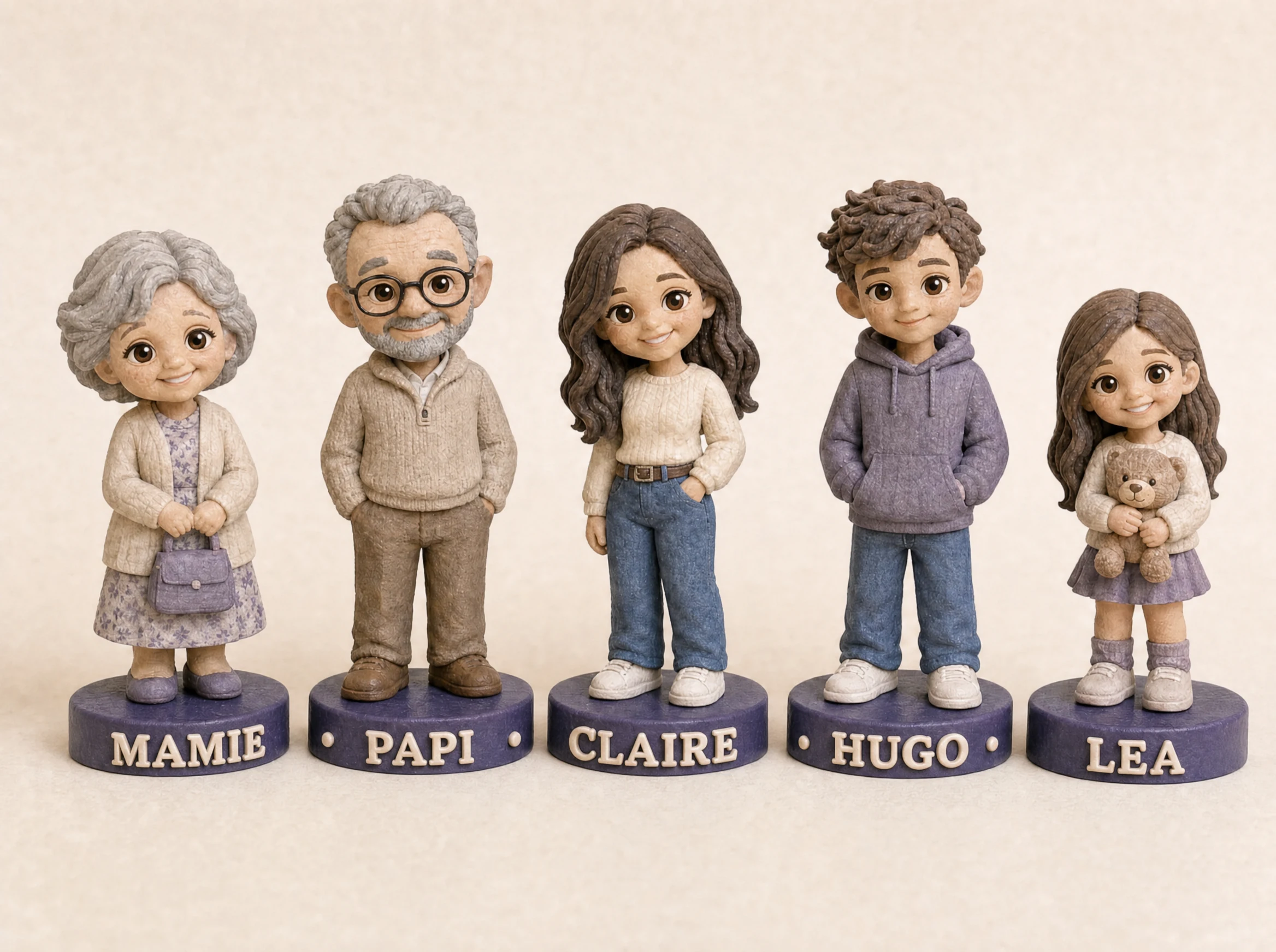 La grande famille - Figurines Famille Chibi séparées