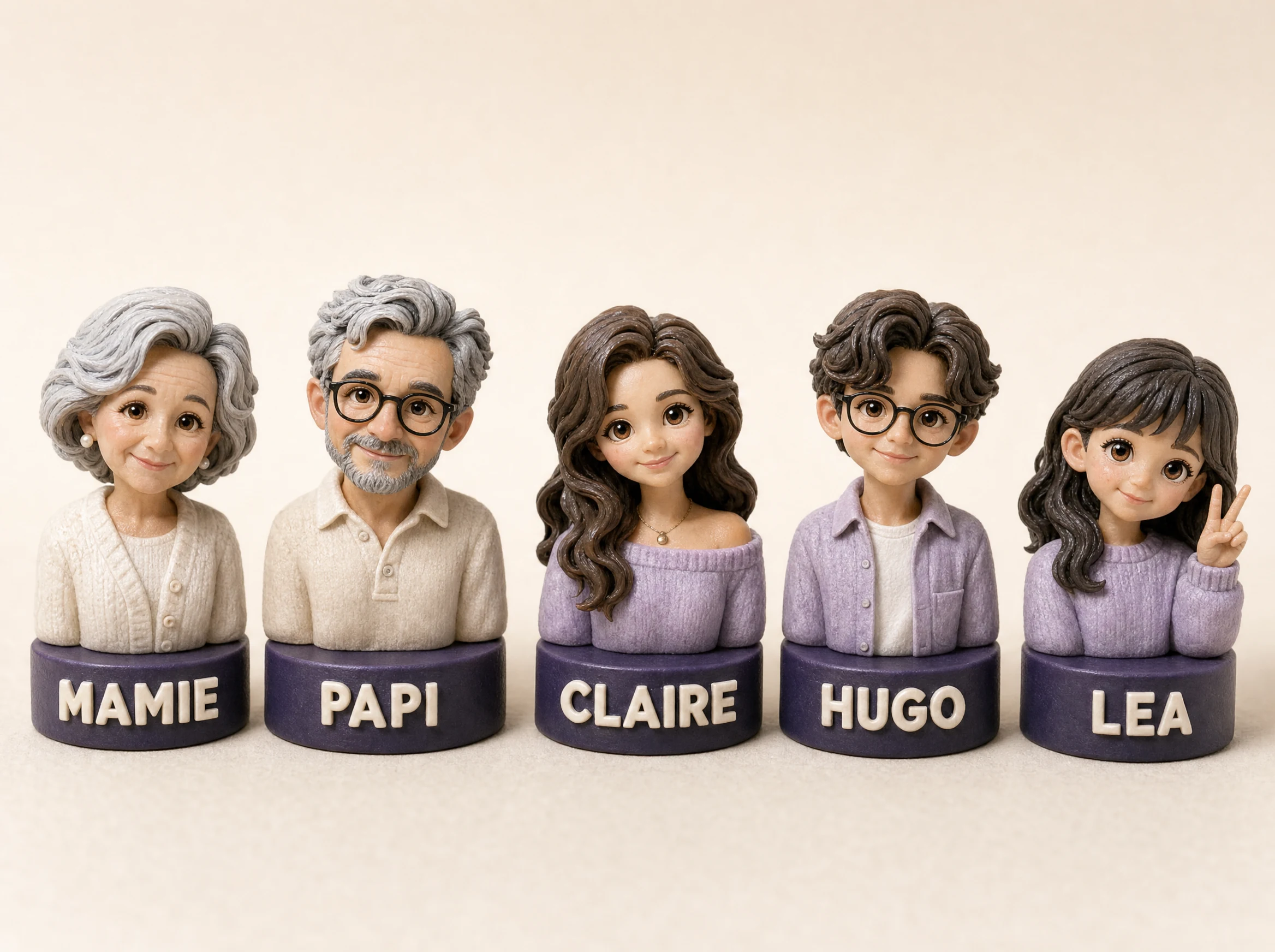La grande famille - Bustes mignons 4 cm séparés