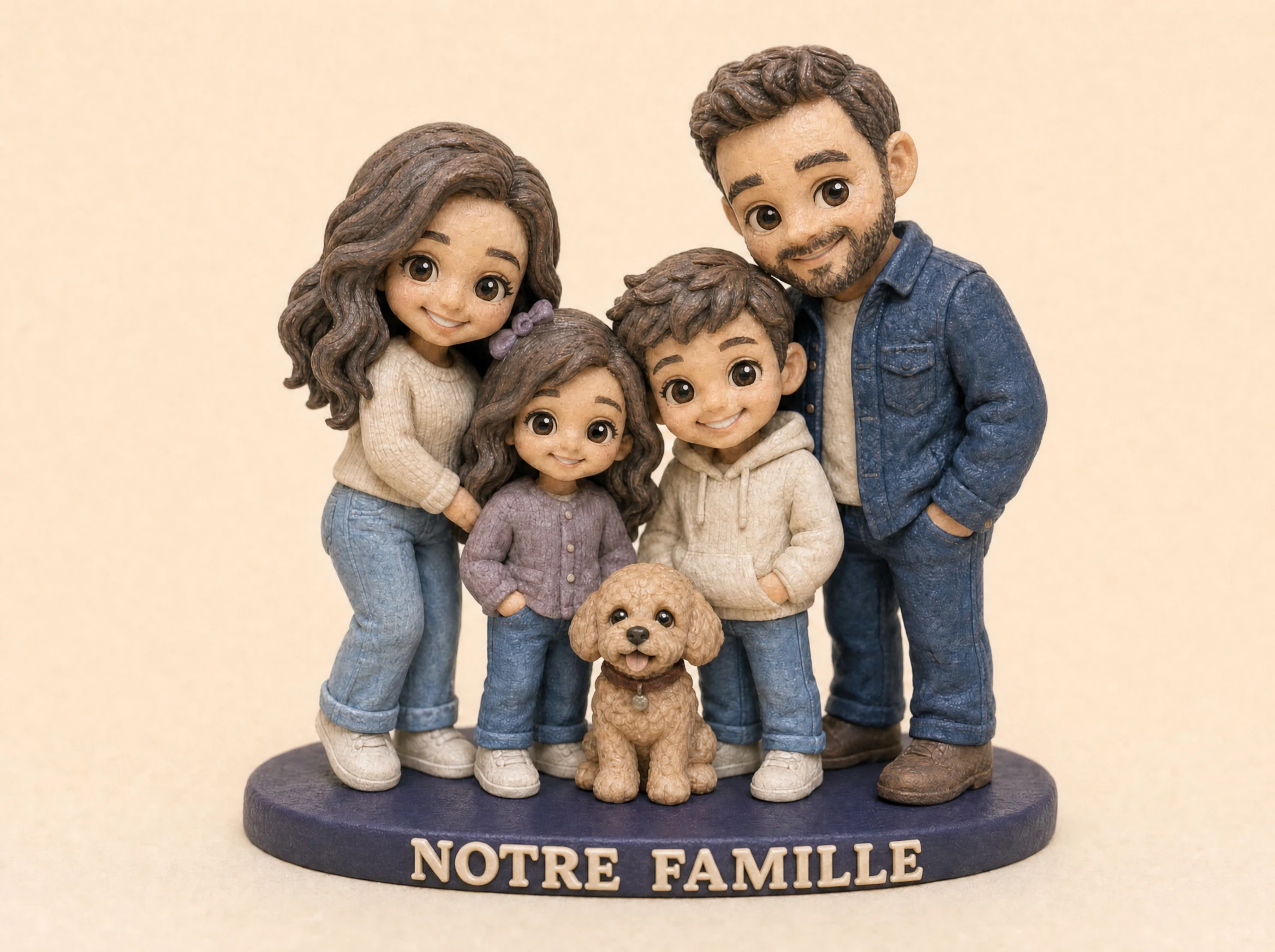 Toute la famille - Figurines Chibi assemblées