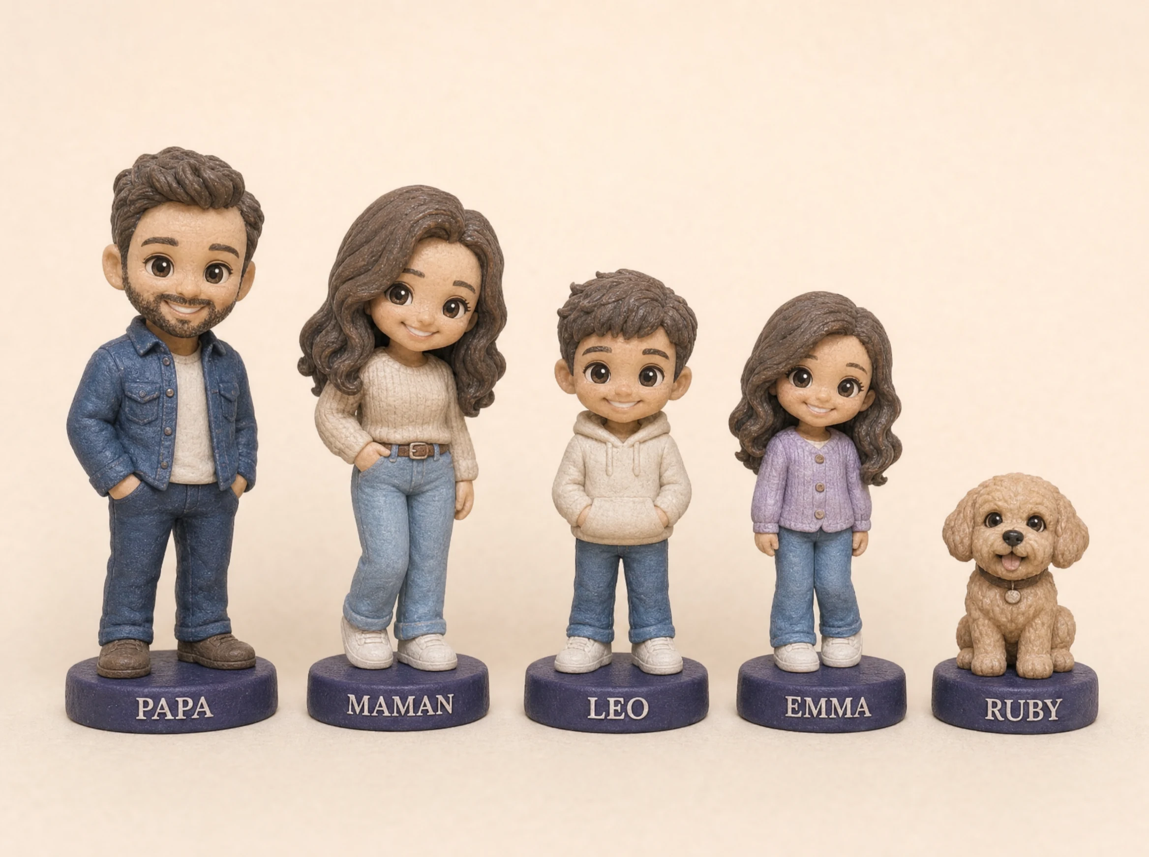 Toute la famille - Figurines Chibi séparées