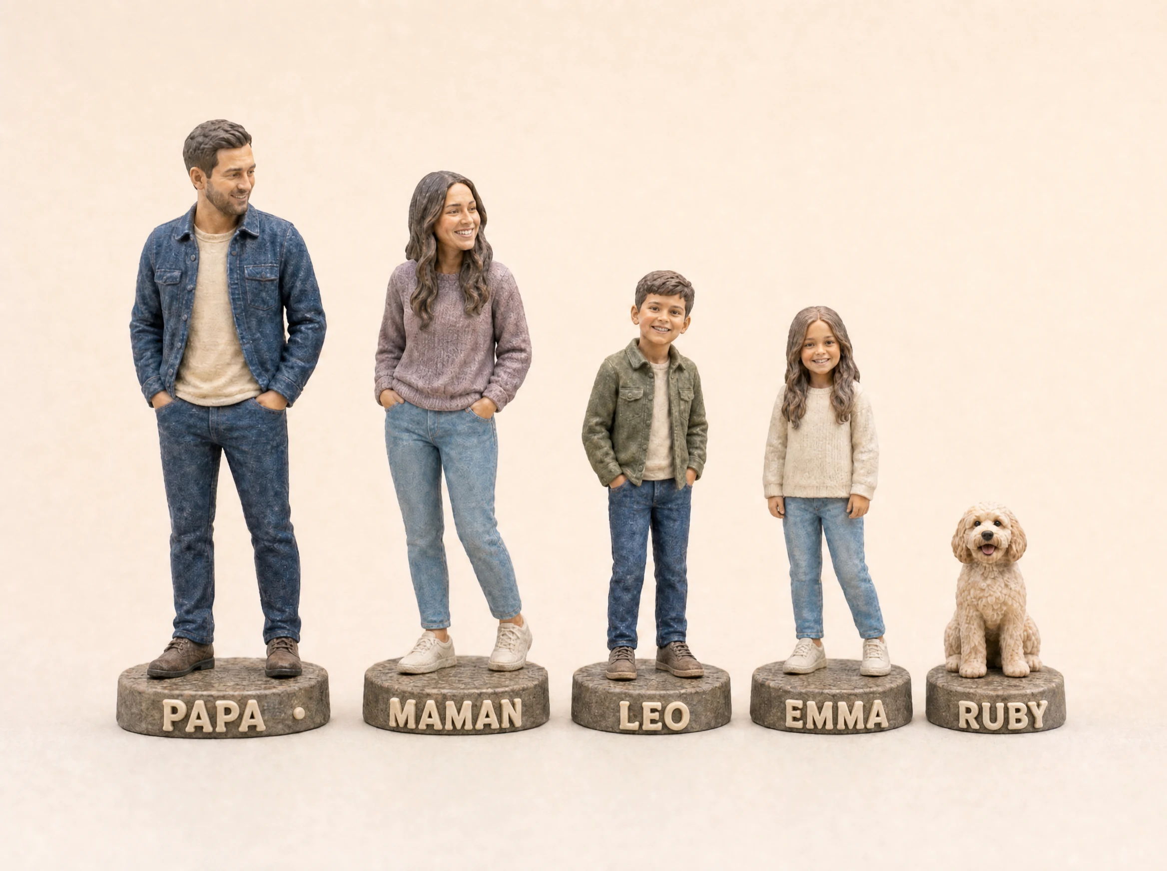 Toute la famille - Figurines réalistes séparées