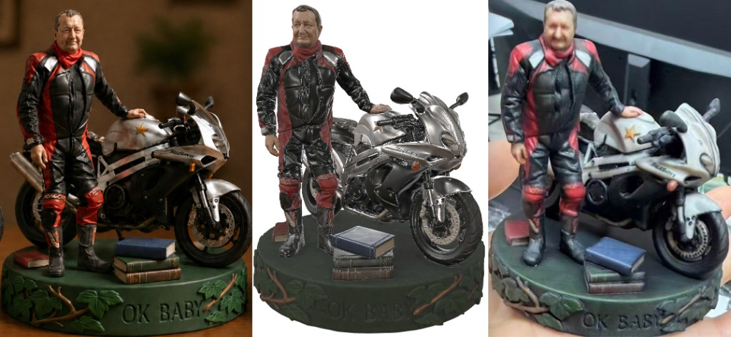 Parcours figurine motard réaliste 8 cm